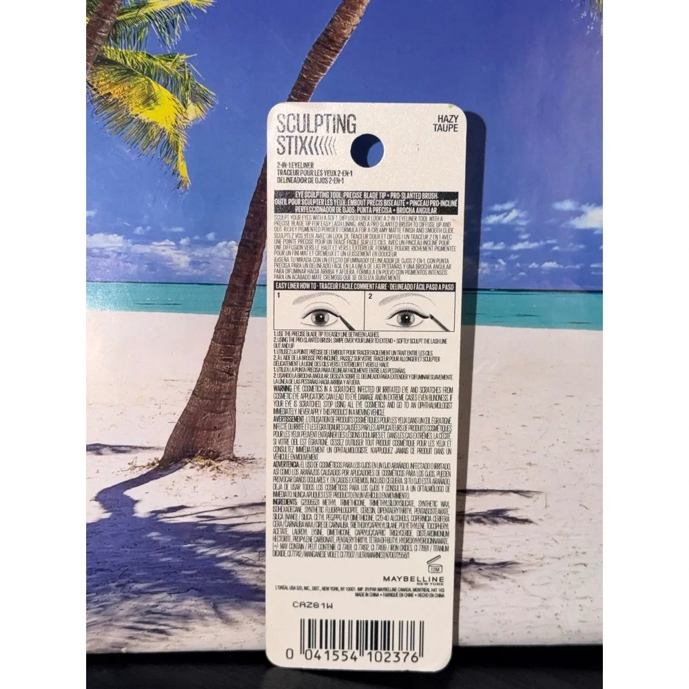 Maybelline Sculpting Stix 2-in-1 Eyeliner 012 Hazy Taupe Blade Tip Slanted Brush